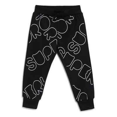 Boys Black Long Polyester Trouser